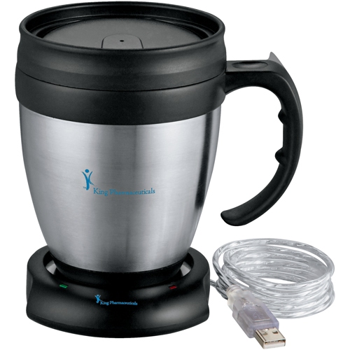 Java Desk Mug and USB Mug Warmer Set