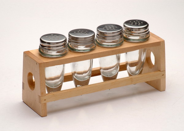 salt and pepper set with wood stand
  
   
     
    