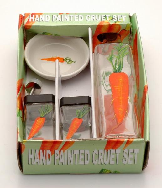 hand painted cruet set with display tray
  
   
     
    
