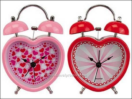 Alarmclock Love w. bells small red...