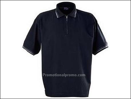 Austin zip polo tipping. 1x1 gebreide...