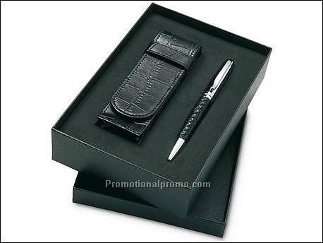 Balpen en etui krokodillenleer