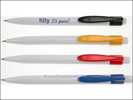 Balpen met gekleurde klip