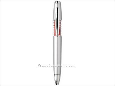 Balpen met mat zilveren barrel