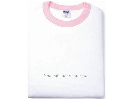 Bella T-shirt Ringer S/S, White/Pink