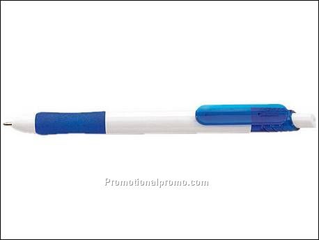 Blauw schrijvende balpen met...