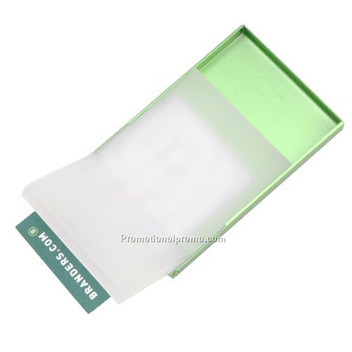 Business Card Holder - Metal Business Card Holder w/Easy-slide Opening, 2.5