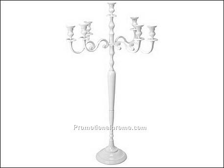 Candle holder 9-arms glossy white