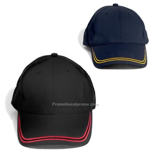 Cap - Brushed Heavy Sports Twill with Double Stripe