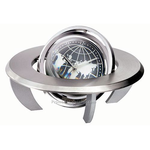 Clock - Planetarium Clock, Metal, 2.75" x 4.75" x 4.75"