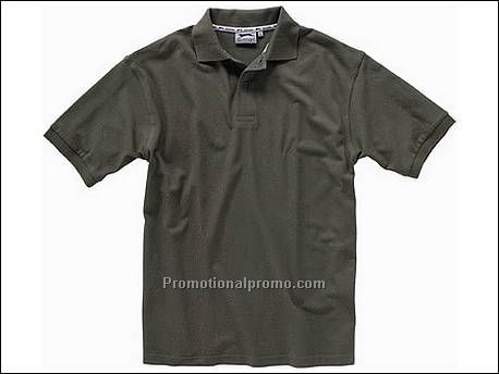 Cotton polo. 1x1 rib gebreide kraag e...