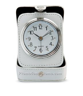 Desk alarm clock in pouch