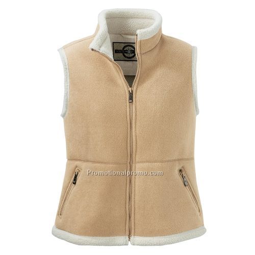 Fleece Vest - Ladies' Bonded Shearling Fleece Vest, Spun Polyester
