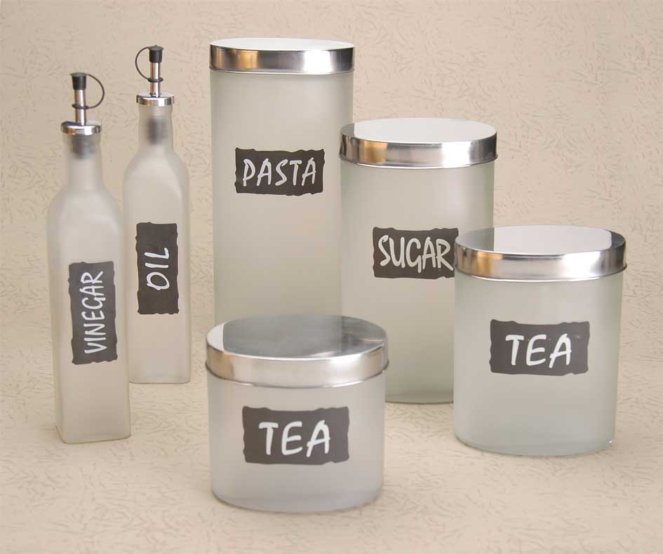 glass storage set with decal
  
   
     
    