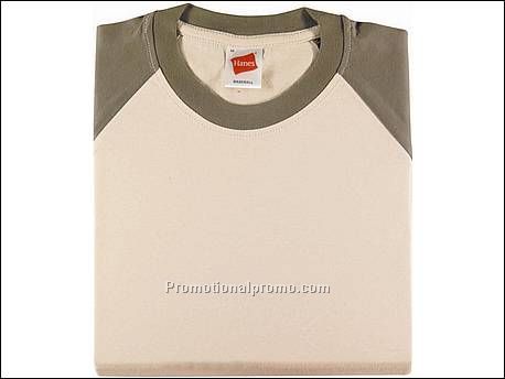 Hanes T-shirt Baseball-T S/S, Beige/Khaki