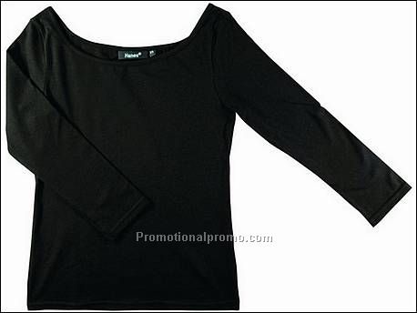 Hanes T-shirt Boat Neck BeauTy, Black