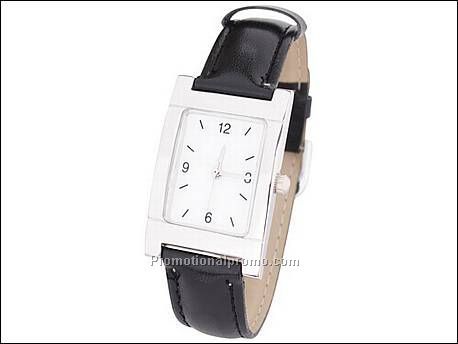 Horloge met imitatie lederen...