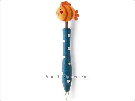 Houten balpen met vis