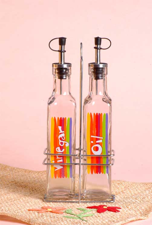 oil and vinegar set with metal stand
  
   
     
    