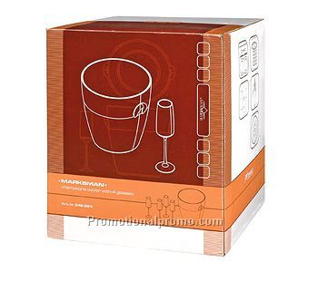 MARKSMAN CHAMPAGNE COOLER WITH 4 GLASSES