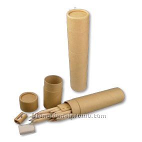 PAPER TUBE WITH COLOURED PENCILS