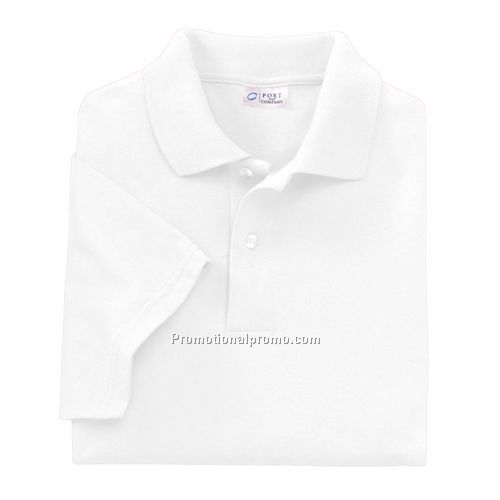Shirt - Port & Company, Jersey Knit Sport Shirt, Cotton, White