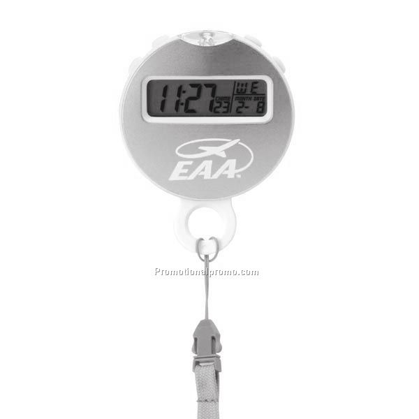 Stopwatch Clock w/Flashlight WA-267SL