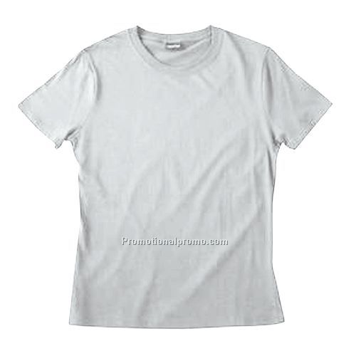 T-Shirt - Hanes Ladies' Silver, Short Sleeve Jersey, White
