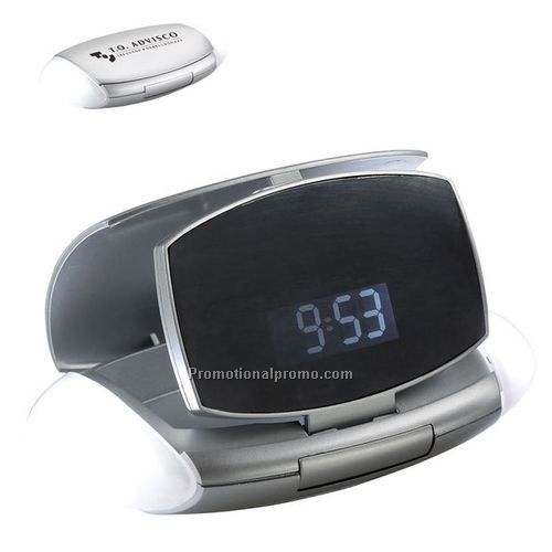 Traveler Lighted Alarm Clock & Mirror