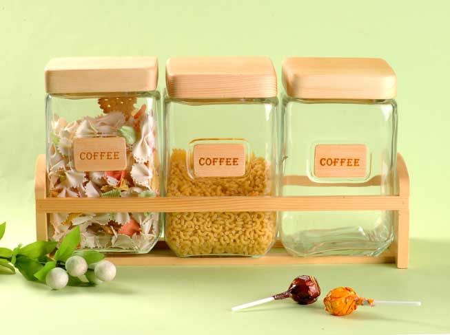 storage jar with wood stand
  
   
     
    