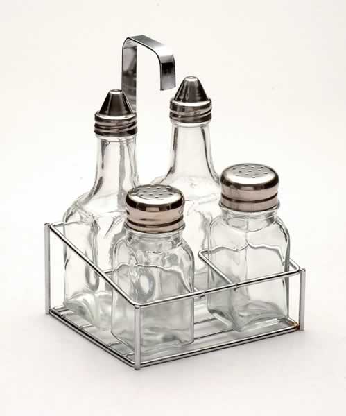 cruet set with metal stand
  
   
     
    