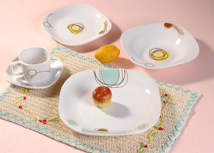 dinner set with decal
  
   
     
    