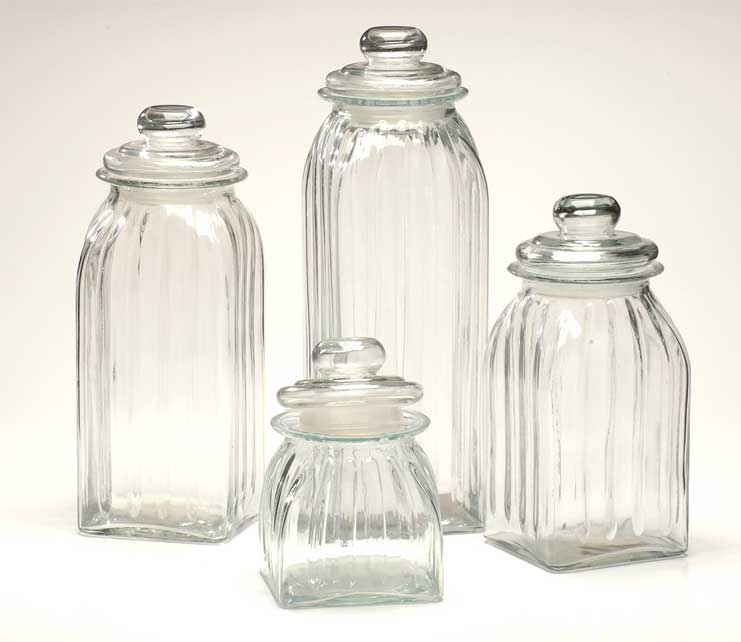 Storage jar with glass lid 
  
   
     
    