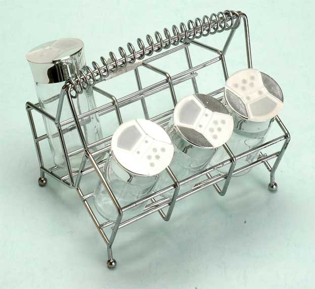 cruet set with metal stand
  
   
     
    