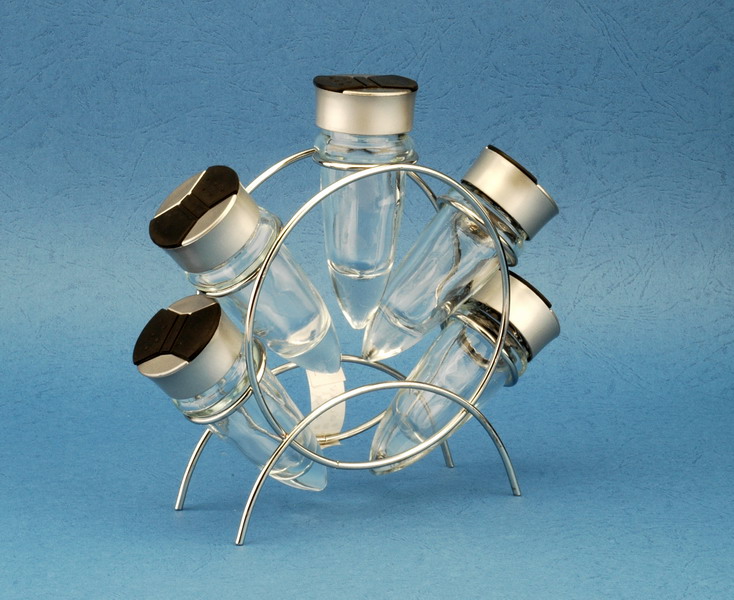 Cruet set with metal stand
  
   
     
    