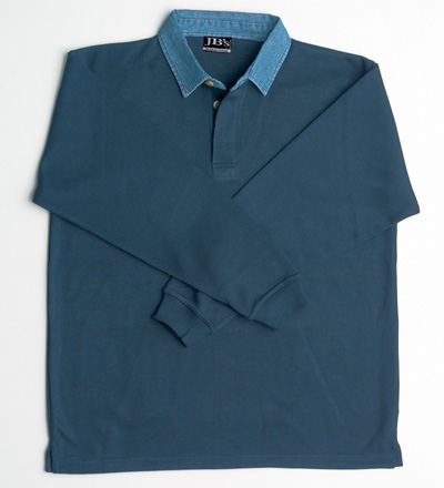 Denim Collar Rugby Top