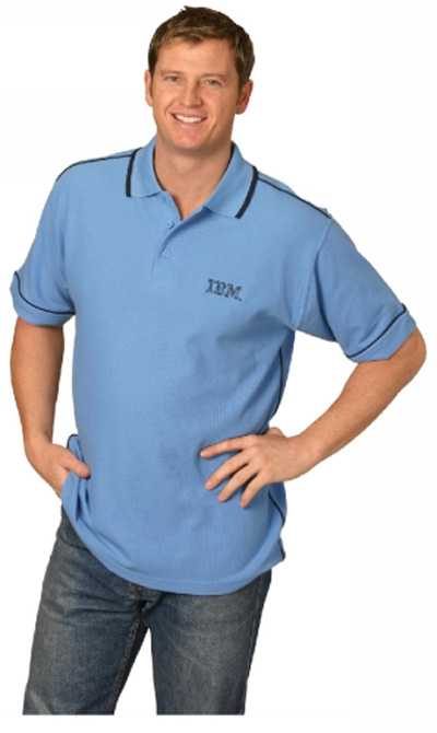 Men's Waffle Contrast Polo