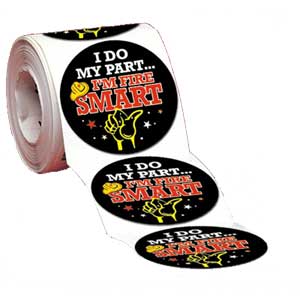 I'm Fire Smart! Stickers on a roll