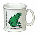 Distinctive promotional mug with a transfer print.