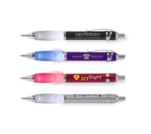 Plunger Action Retractable Ballpoint Light Pen