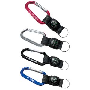 70MM Carabiner With Compass, Web Strap And Split Ring