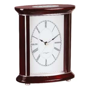 WOOD BRUSHED ALUMINUM DESK CLOCK