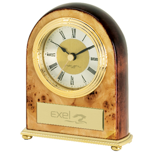 BURLWOOD DESK  CLOCK