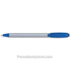 Paper Mate Sport Retractable Silver Barrel/Bright Blue Trim, Black Ink Ball Pen