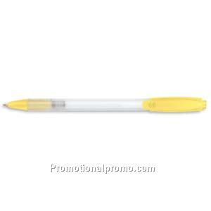 Paper Mate Sport Retractable Frosted White Barrel/Yellow Trim, Blue Ink Ball Pen