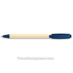 Paper Mate Sport Retractable Cream Barrel/Navy Trim, Black Ink Ball Pen