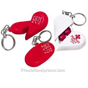 Heart /Capsule Light & Pill Box Key Chain