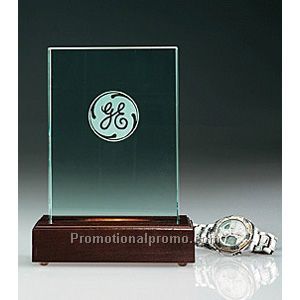Jade Award with Lighted Wood Base - 7"