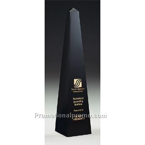 Large Marble Obelisk - Black Zebra