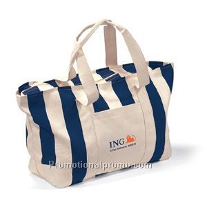 Large Striped Canvas Tote